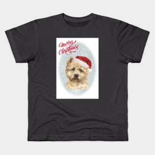 Cairn Terrier Merry Christmas Santa Dog Kids T-Shirt